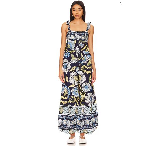 FREE PEOPLE NWT Bali Albright Jumpsuit in Navy Combo // M - Picture 1 of 16
